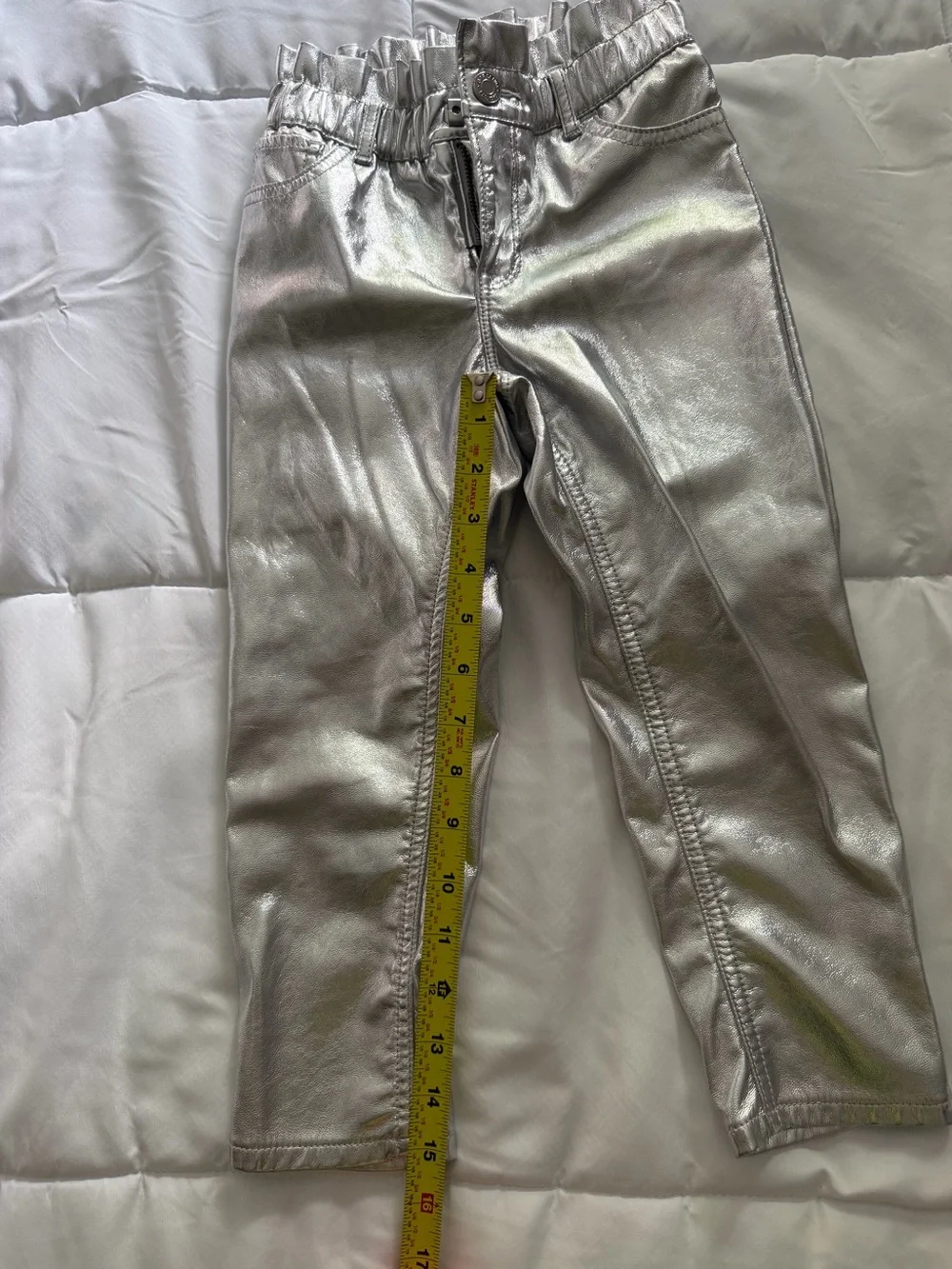 GAP Vintage Y2K Silver Metallic Faux Leather Pants